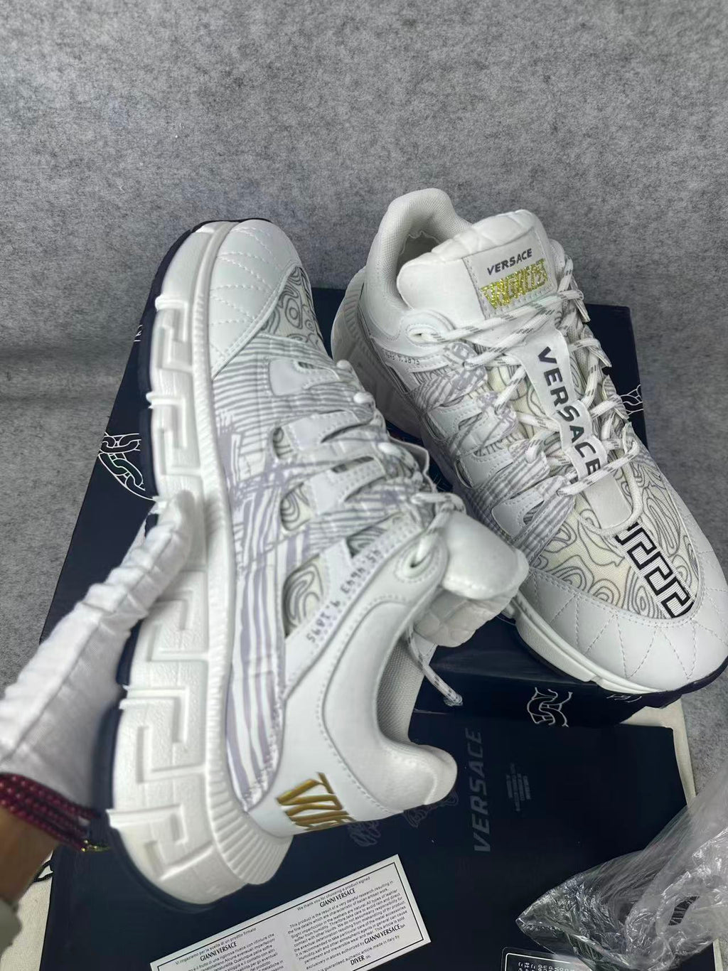 Versace Trigreca Sneakers – White