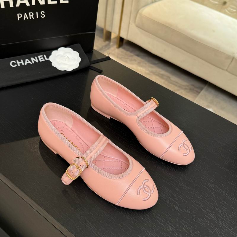 Chanel Blush-Pink Mary Jane Flats