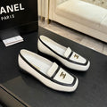 Chanel CC Logo Bicolor Leather Loafers