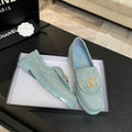 Chanel CC Logo Light Blue Loafers