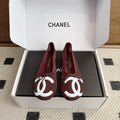Chanel CC Logo Ballet Flats – Burgundy