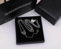 Chrome Hearts Layered Cross & Floral Necklace