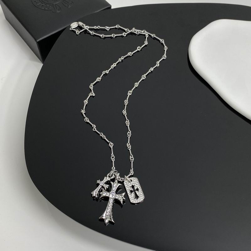 Chrome Hearts Double Cross & Dog Tag Necklace