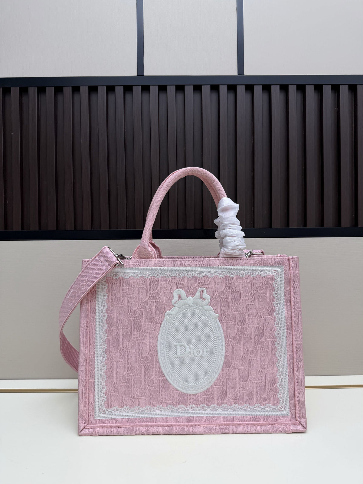 Dior Book Tote – Pink Cannage Embroidery with Medallion Motif