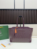 Goyard Structured Chevron Tote Bag in Burgundy