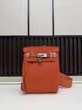 Hermès Hac à Dos Backpack – Orange Chèvre Leather with Palladium Hardware