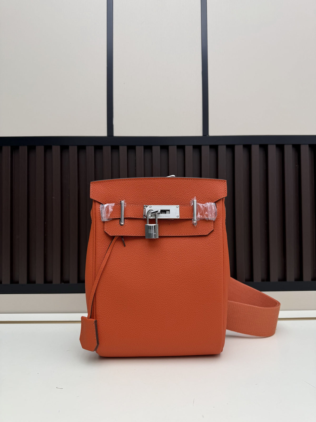 Hermès Hac à Dos Backpack – Orange Chèvre Leather with Palladium Hardware