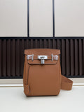 Hermès HAC Backpack – Gold (Fauve) Chèvre Leather, Palladium Hardware