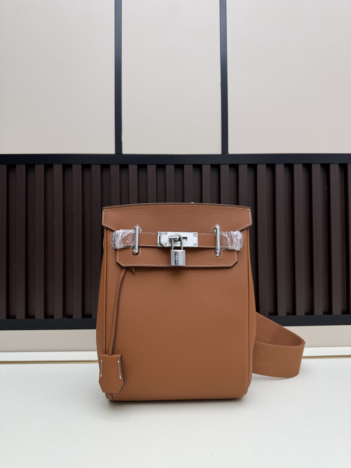 Hermès HAC Backpack – Gold (Fauve) Chèvre Leather, Palladium Hardware