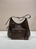 Prada Milano Leather Hobo Bag with Pouch Set