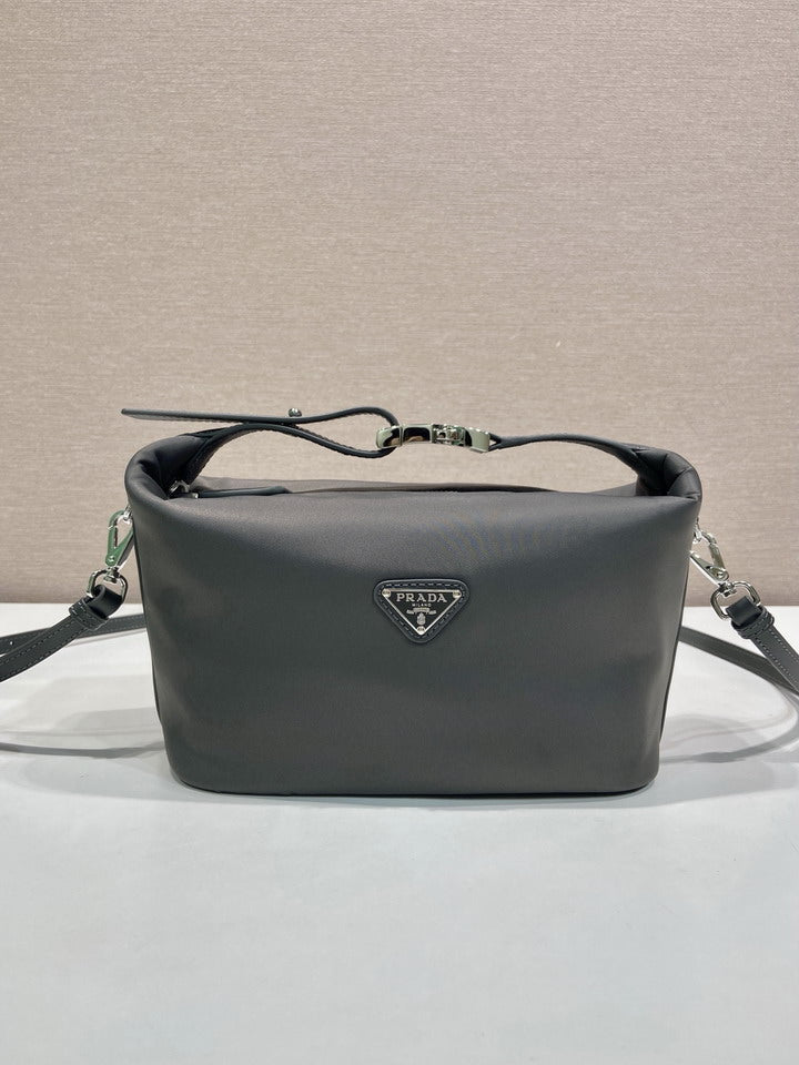 Prada Leather Crossbody Bag – Slate Gray