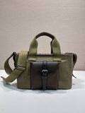 Prada Route 1 Canvas & Leather Tote Bag