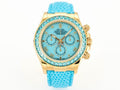 Rolex Cosmograph Daytona-Style Chronograph Watch, Turquoise & Gold