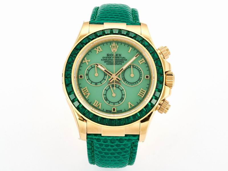 Rolex Daytona Cosmograph 40mm Yellow Gold Emerald Bezel Green Dial