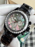 Black Daytona Diamond Bezel Chronograph Watch