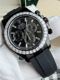 Rolex Cosmograph Daytona – Black DLC with Diamond Bezel & Oysterflex Strap