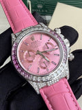 Rolex Cosmograph Daytona – Pink Dial, Diamond & Sapphire Bezel, Pink Alligator Strap