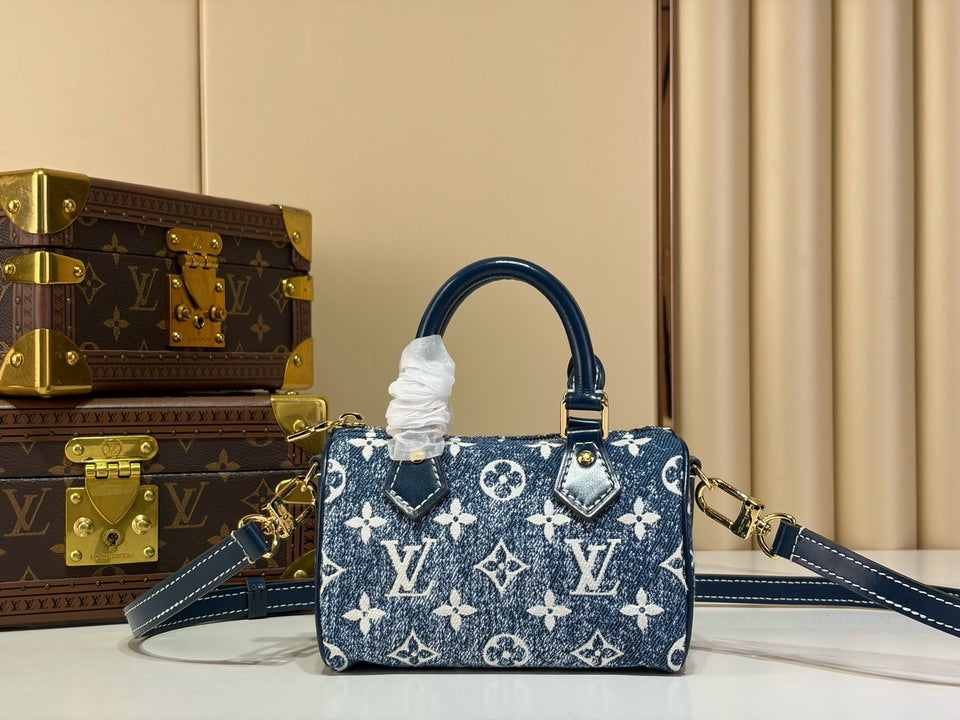 Denim Monogram Mini Speedy Handbag