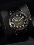 Vintage-Style Aviator Watch – Bronze Case, Green Dial