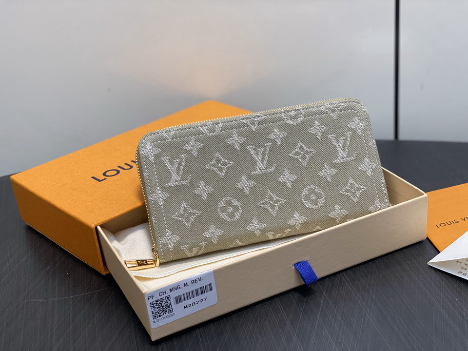 LV Monogram Zippy Wallet – Gold Denim